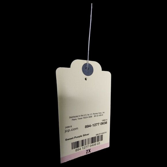 NEW Sweet Purple Silver St Johns Bay Classic Cable V Neck Pullover Sweater Sz 2X - Picture 6 of 10